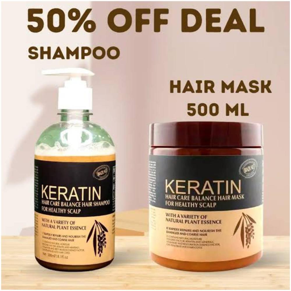 Deal 3 In 1 Hair Keratin Mask+Shampoo+Serum