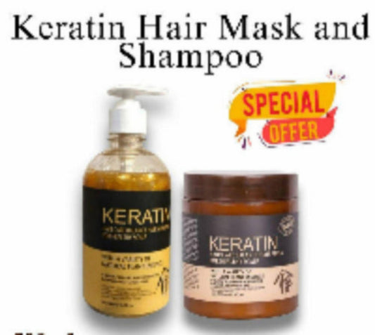 Deals Keratin Brazilian Hair Mask+Shampoo