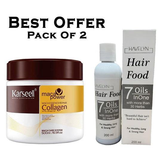 Buy 1 Get 1 Fre Karseell Hair Mask+Hair Food Oil, Pack Of 2 Items (Original)